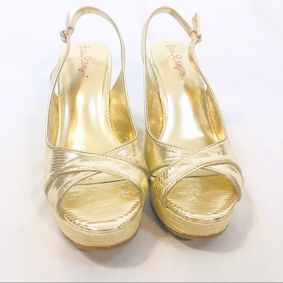 Lilly Pulitzer Slingback Wedge Sandals - Picture 2 of 8